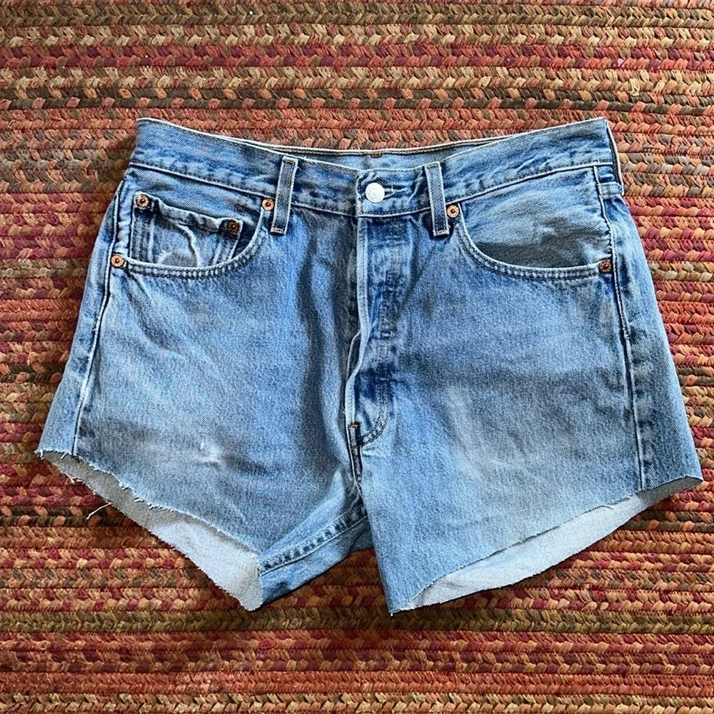 SOLD LEVIS 501 BUTTON FLY DENIM CUT OFF SHORTS